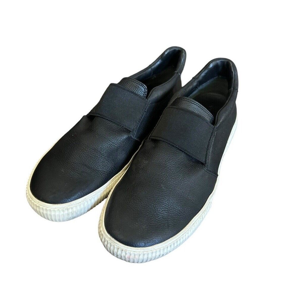 Vince Black Leather Kirkland Slip On Fashion Sneakers Womens Size US 9.5M